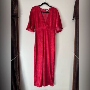 Noel Red V-Neck Dress